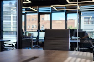 Conference room in office. Modern meeting room for business negotiations and business meetings. Boardroom