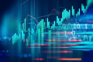 financial stock market graph illustration ,concept of business investment and stock future trading.